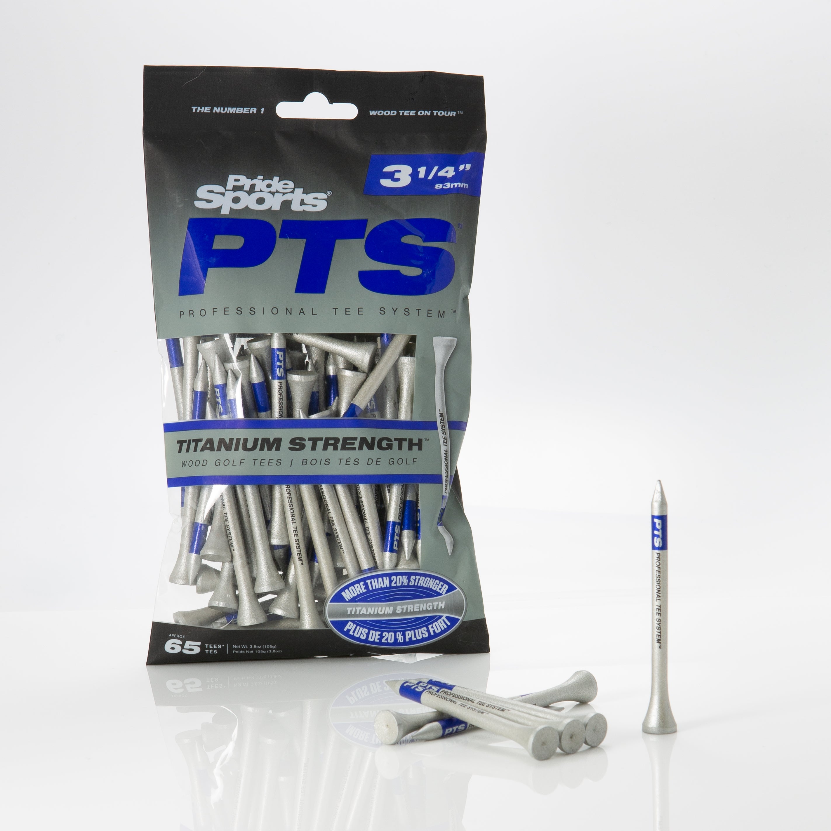 Professional Tee System™ (PTS) - 3 1/4" Titanium Strength™ Wood Golf Tees